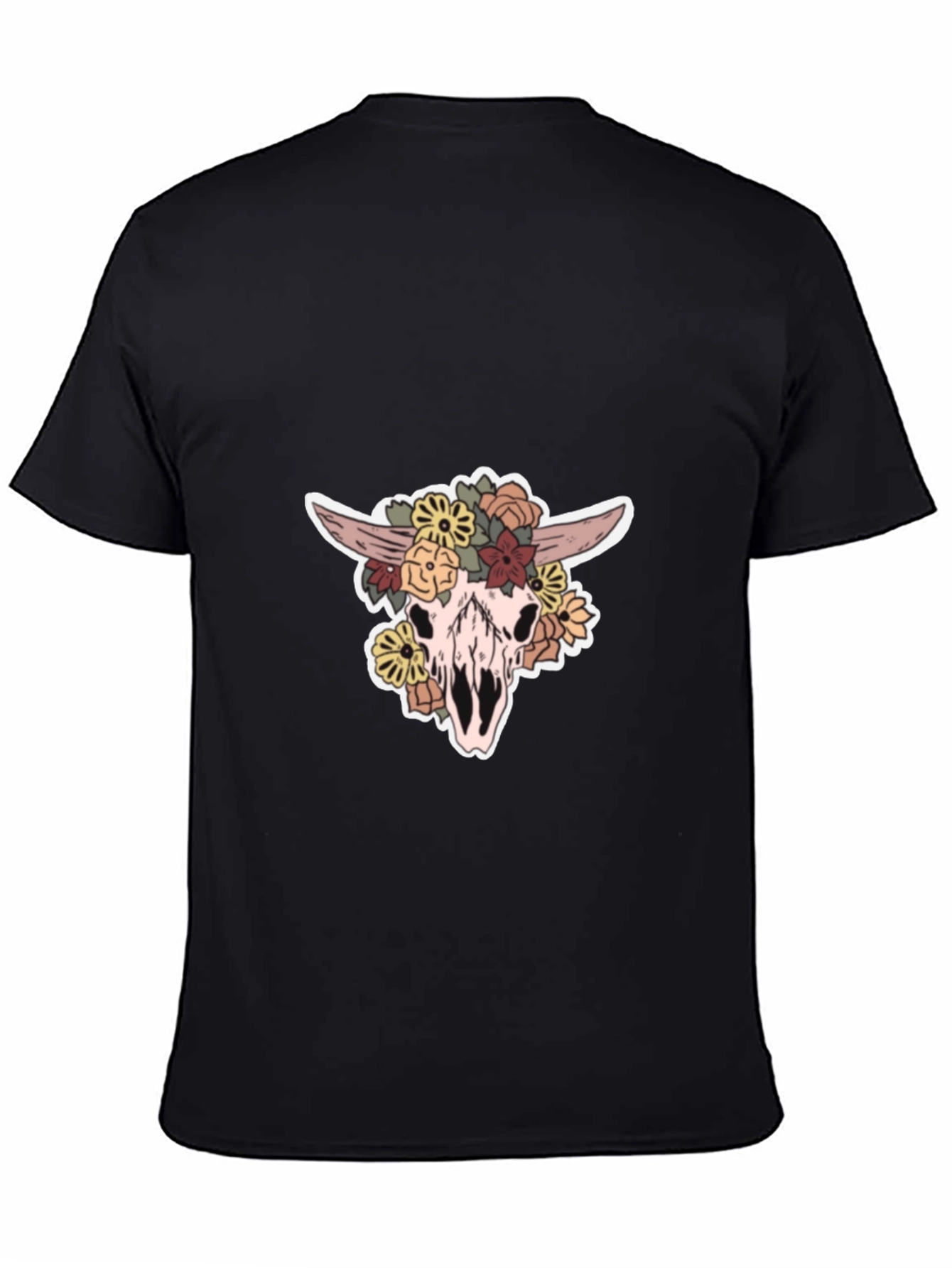 Floral Skull Graphic T-Shirt