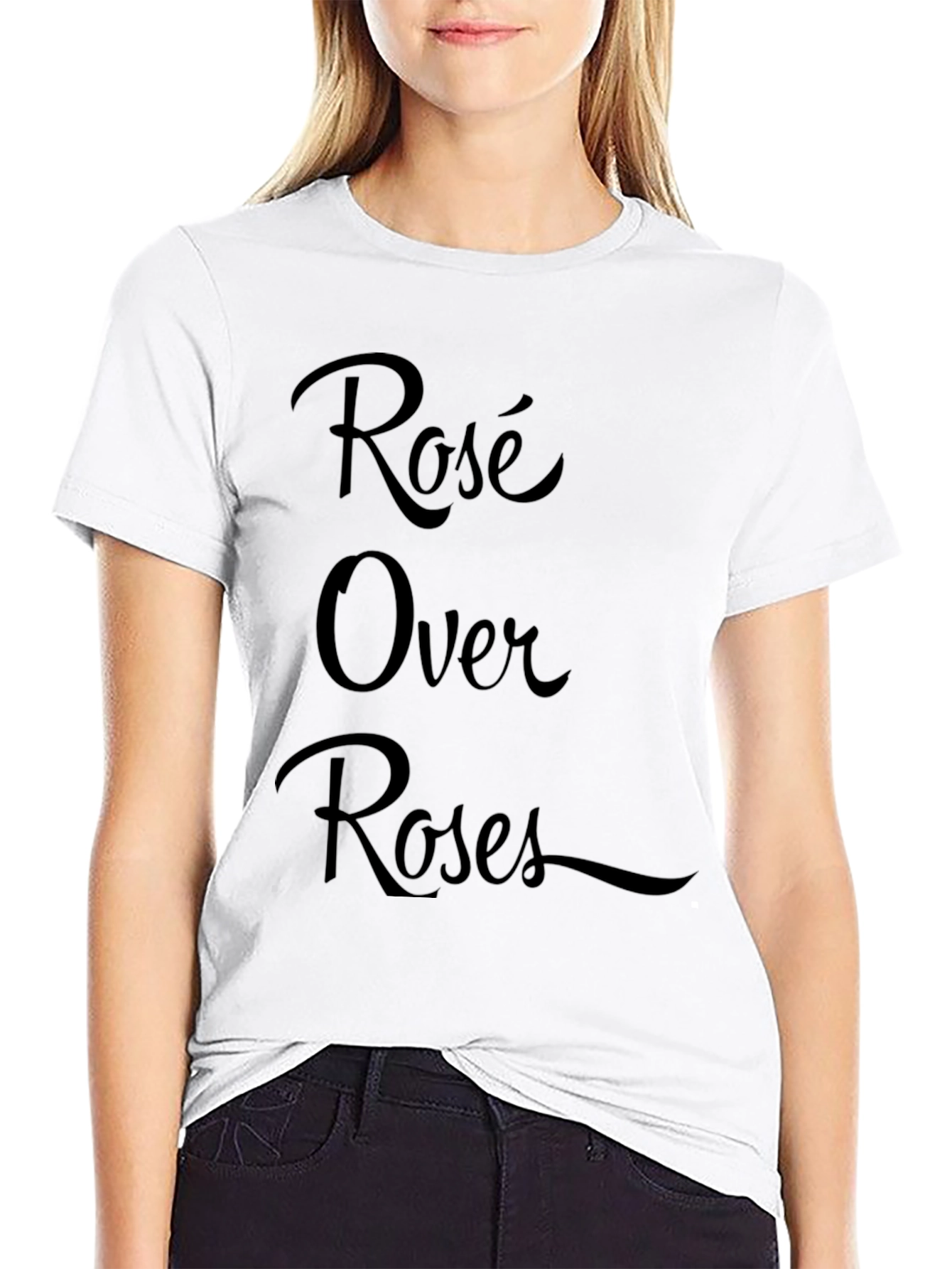 Rosé Over Roses Black Graphic Tee
