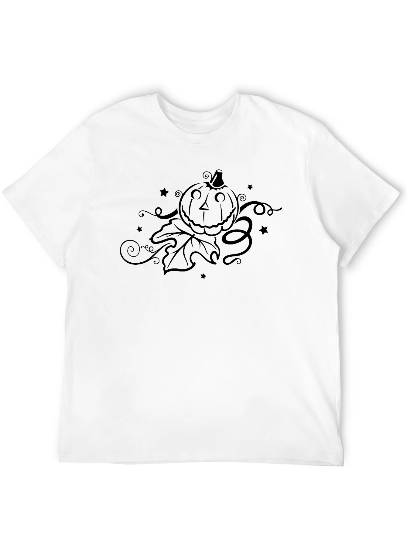 Spooky Pumpkin Halloween Graphic Tee - Black
