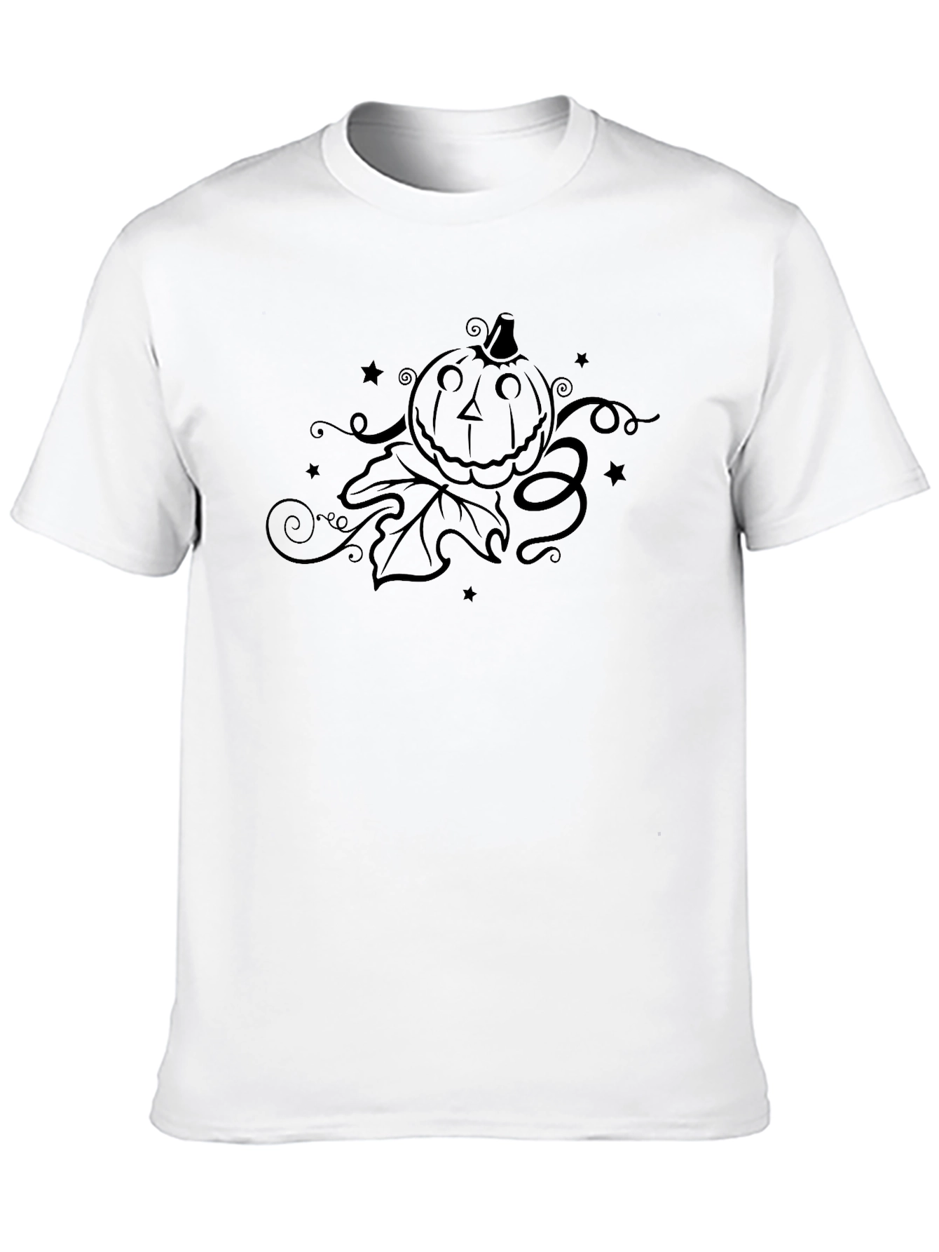 Spooky Pumpkin Halloween Graphic Tee - Black