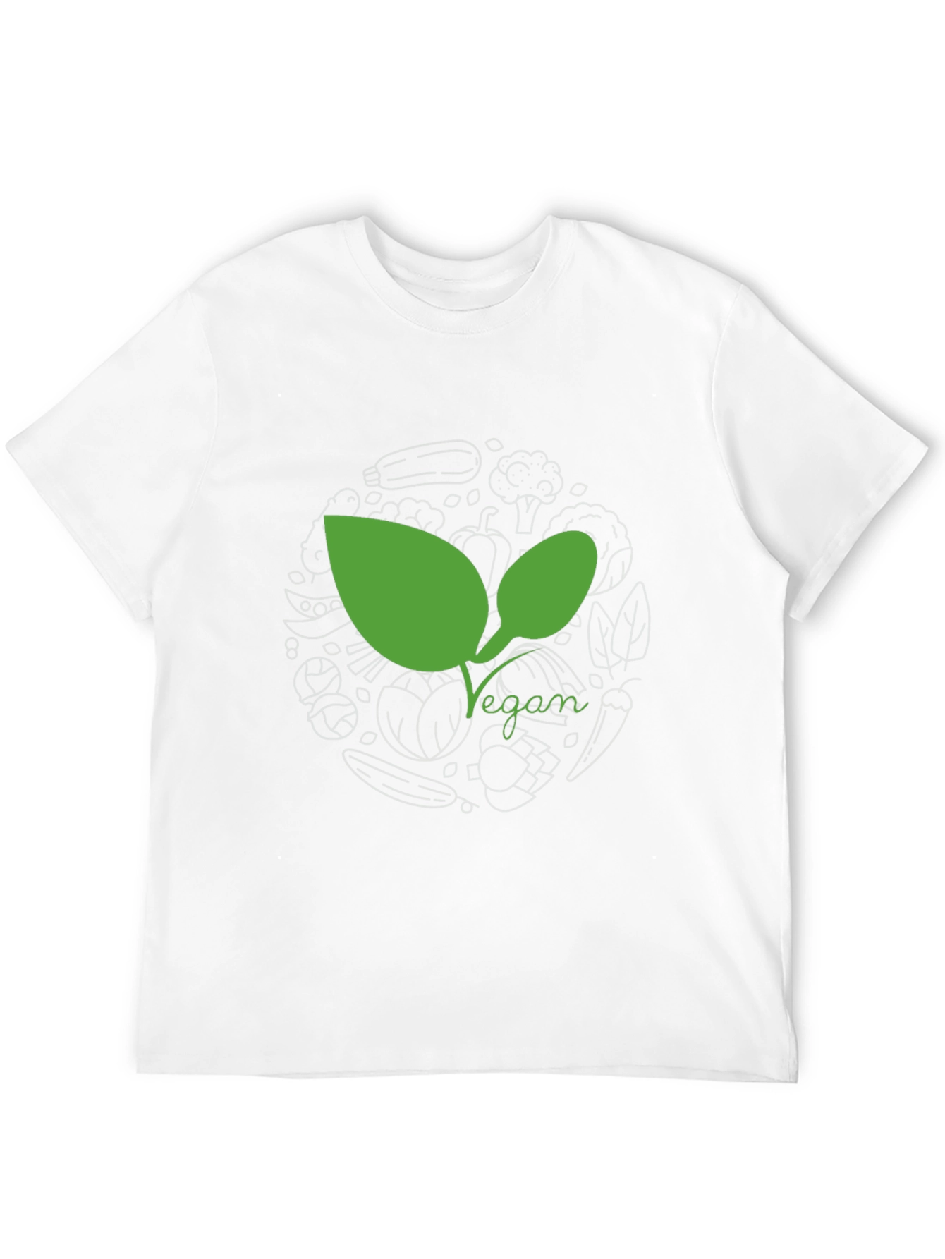 Vegan Leaf Graphic Tee - Black