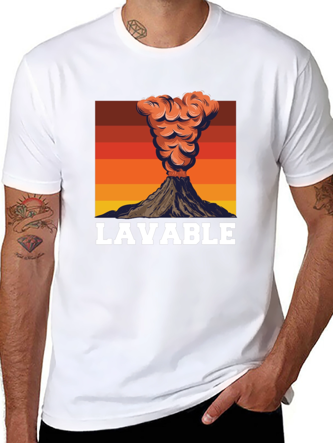 LAVABLE Volcano Graphic Tee - Mens Black T-Shirt