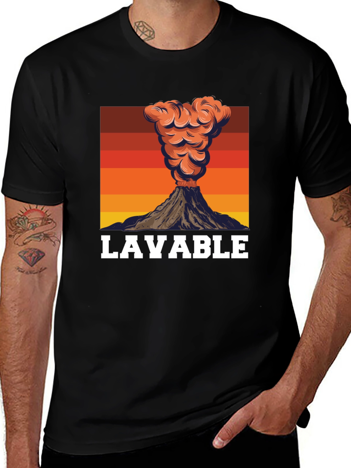 LAVABLE Volcano Graphic Tee - Mens Black T-Shirt