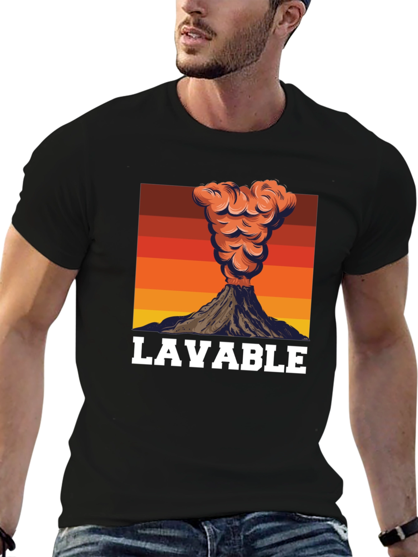 LAVABLE Volcano Graphic Tee - Mens Black T-Shirt