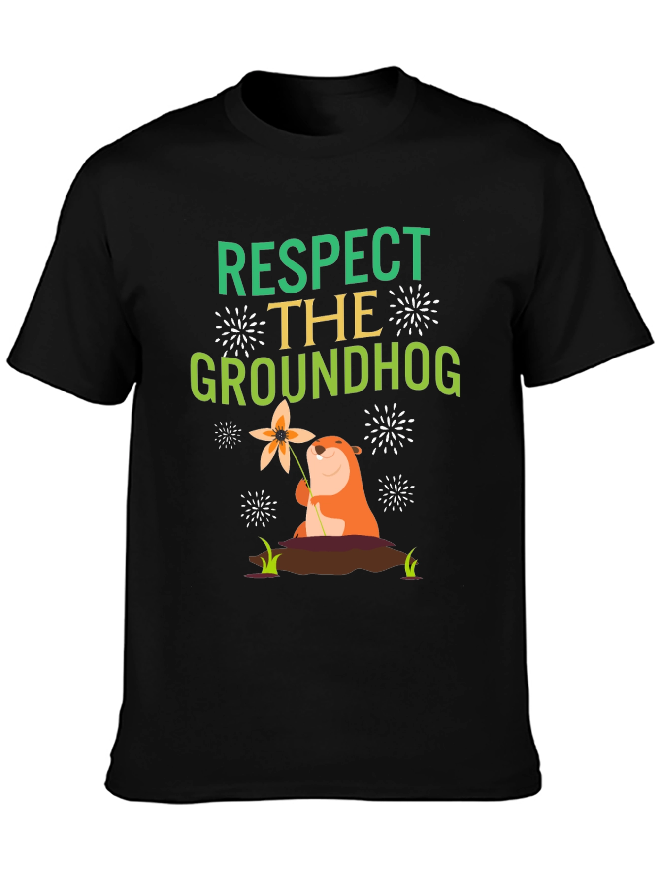 Respect the Groundhog Graphic T-Shirt