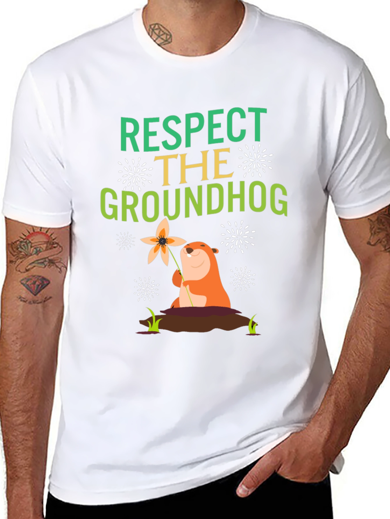 Respect the Groundhog Graphic T-Shirt