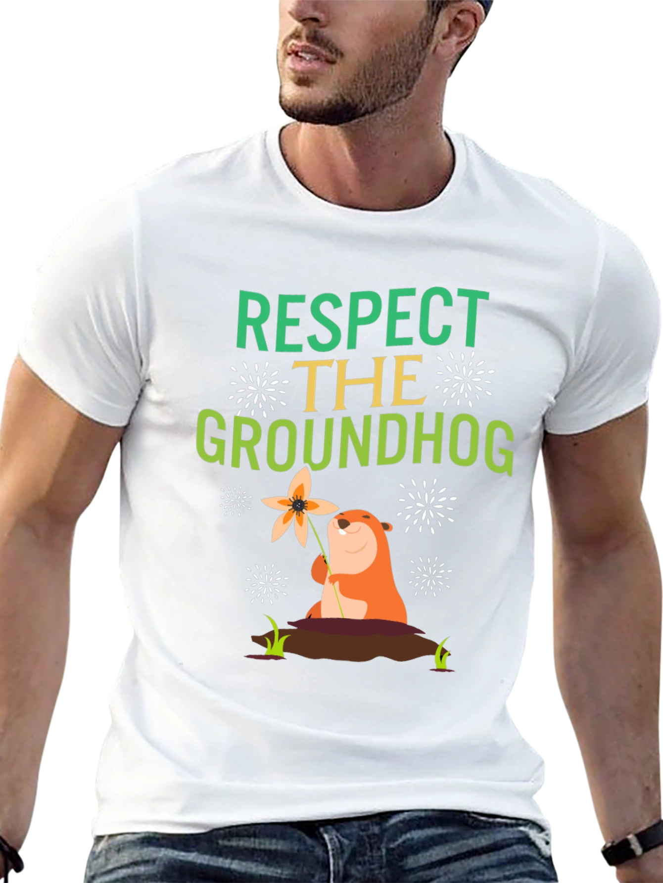Respect the Groundhog Graphic T-Shirt