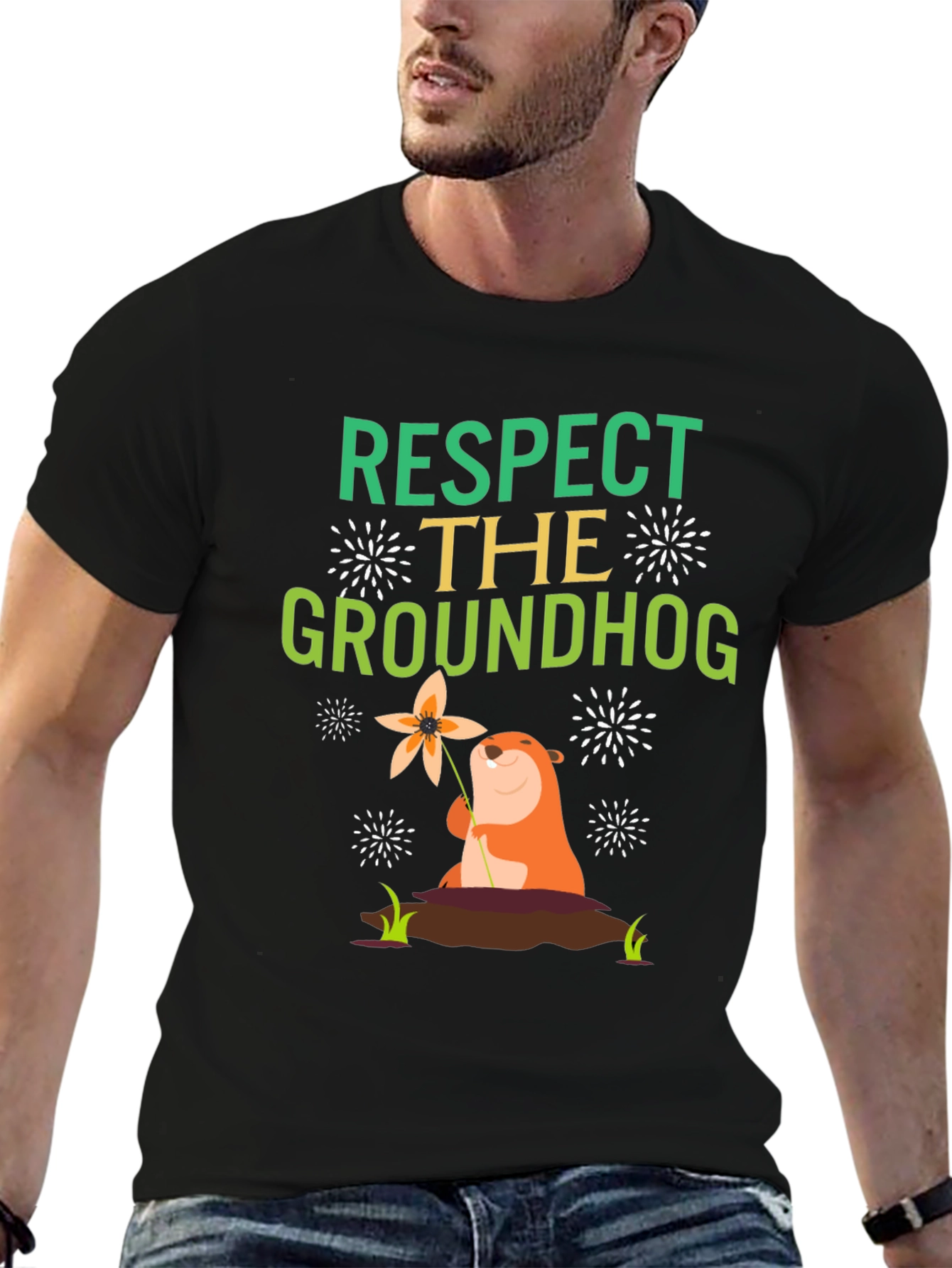 Respect the Groundhog Graphic T-Shirt