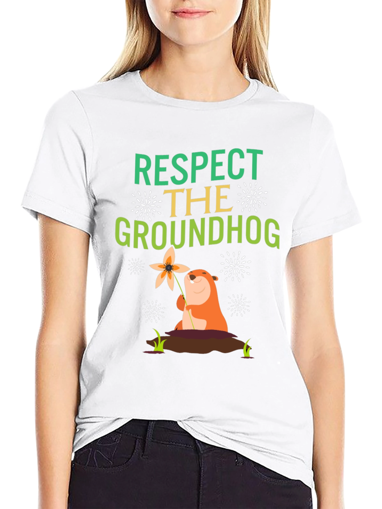 Respect the Groundhog Graphic T-Shirt