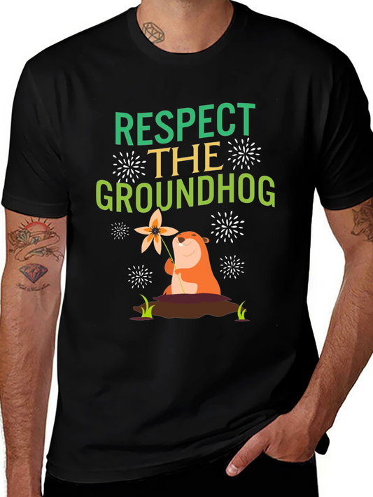 Respect the Groundhog Graphic T-Shirt