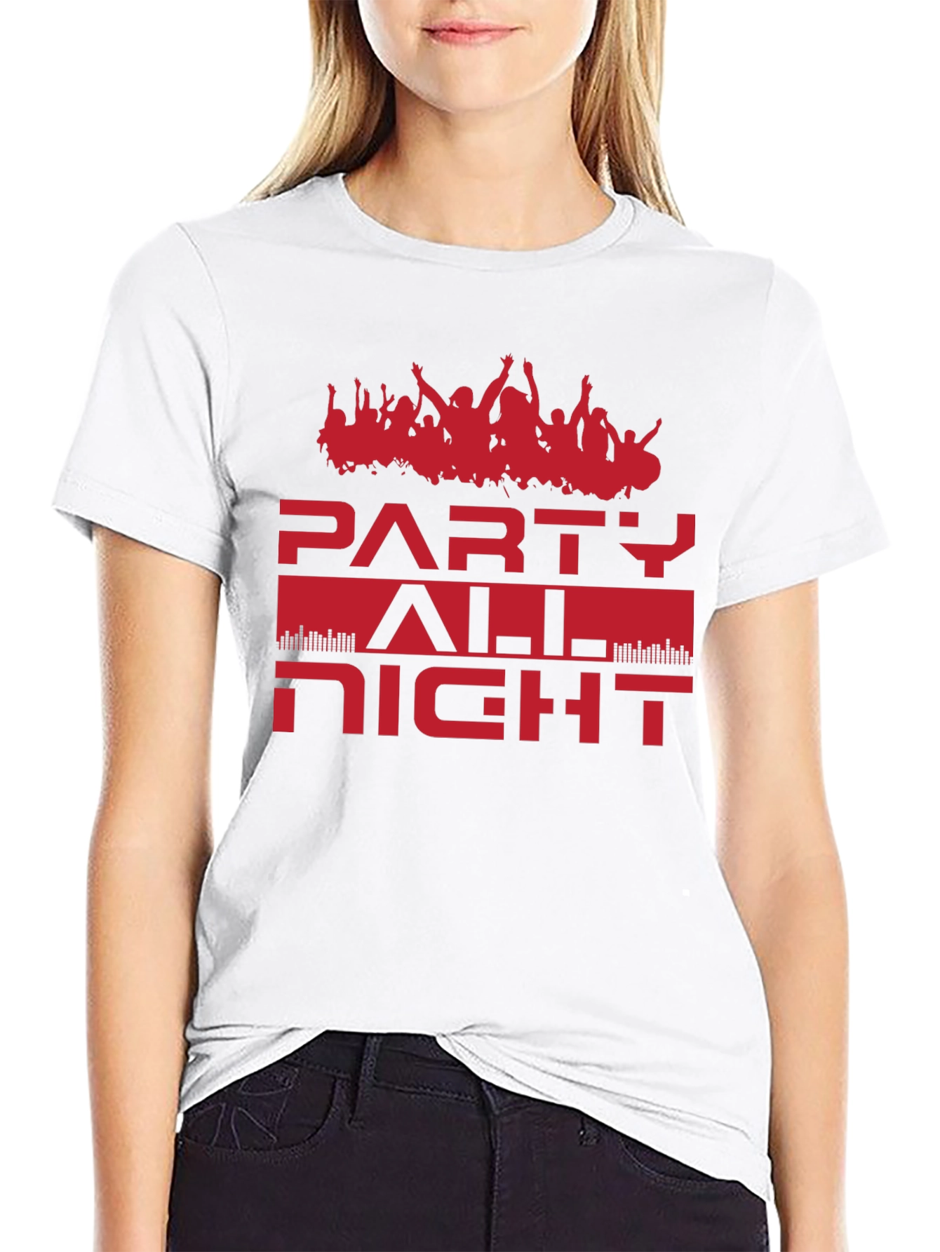 Party All Night Graphic Tee - Black