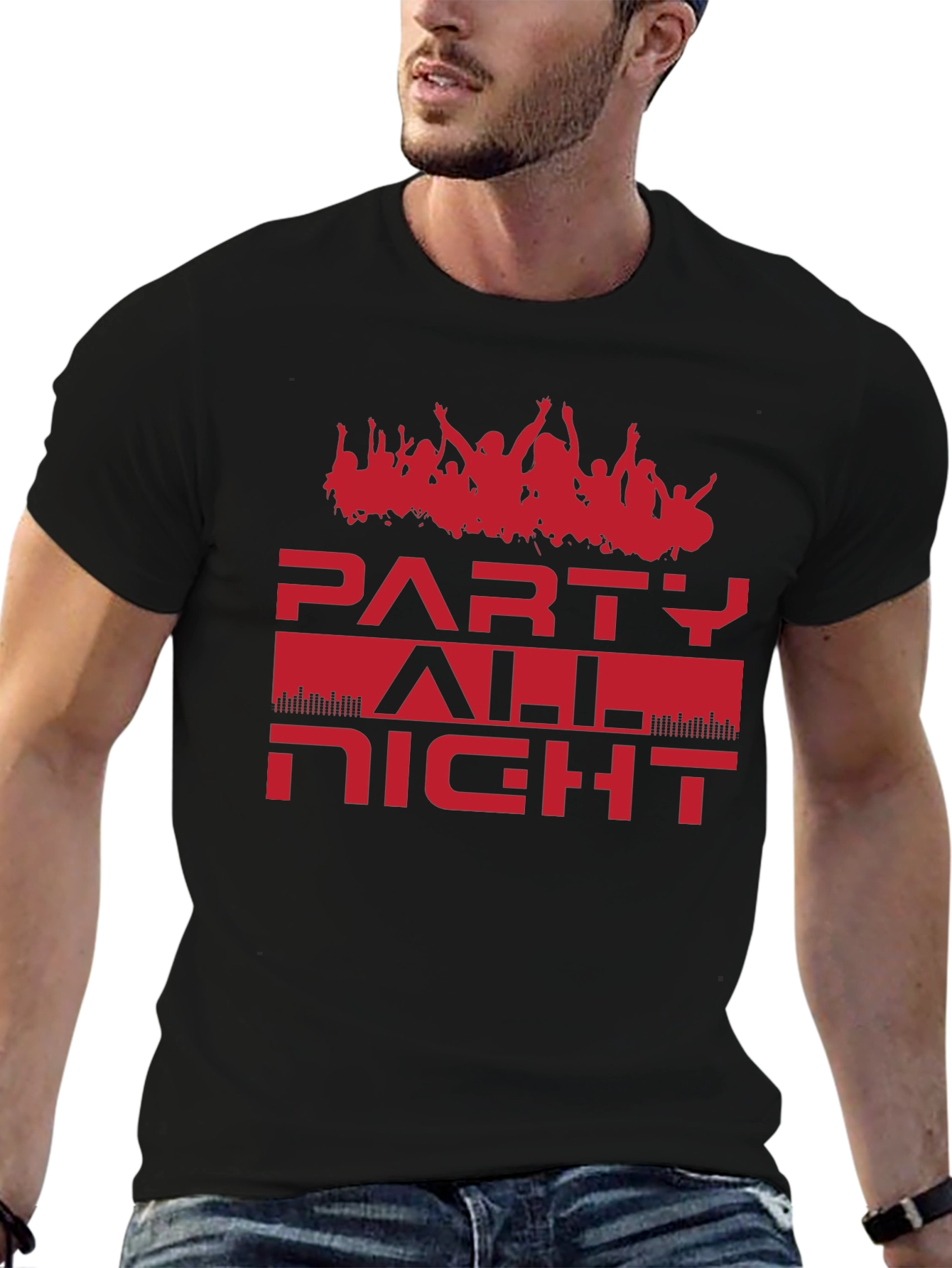 Party All Night Graphic Tee - Black
