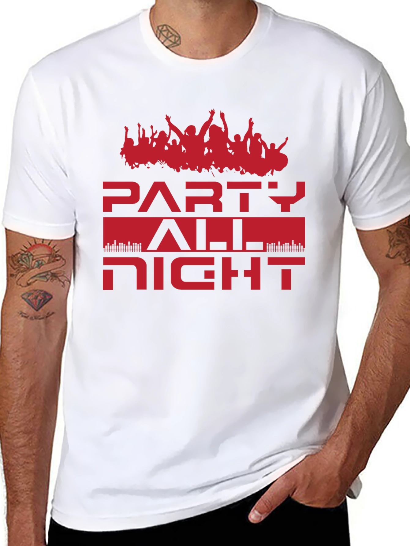 Party All Night Graphic Tee - Black