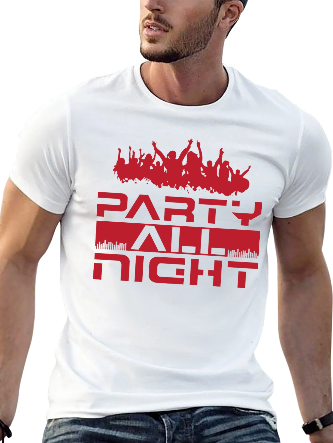Party All Night Graphic Tee - Black