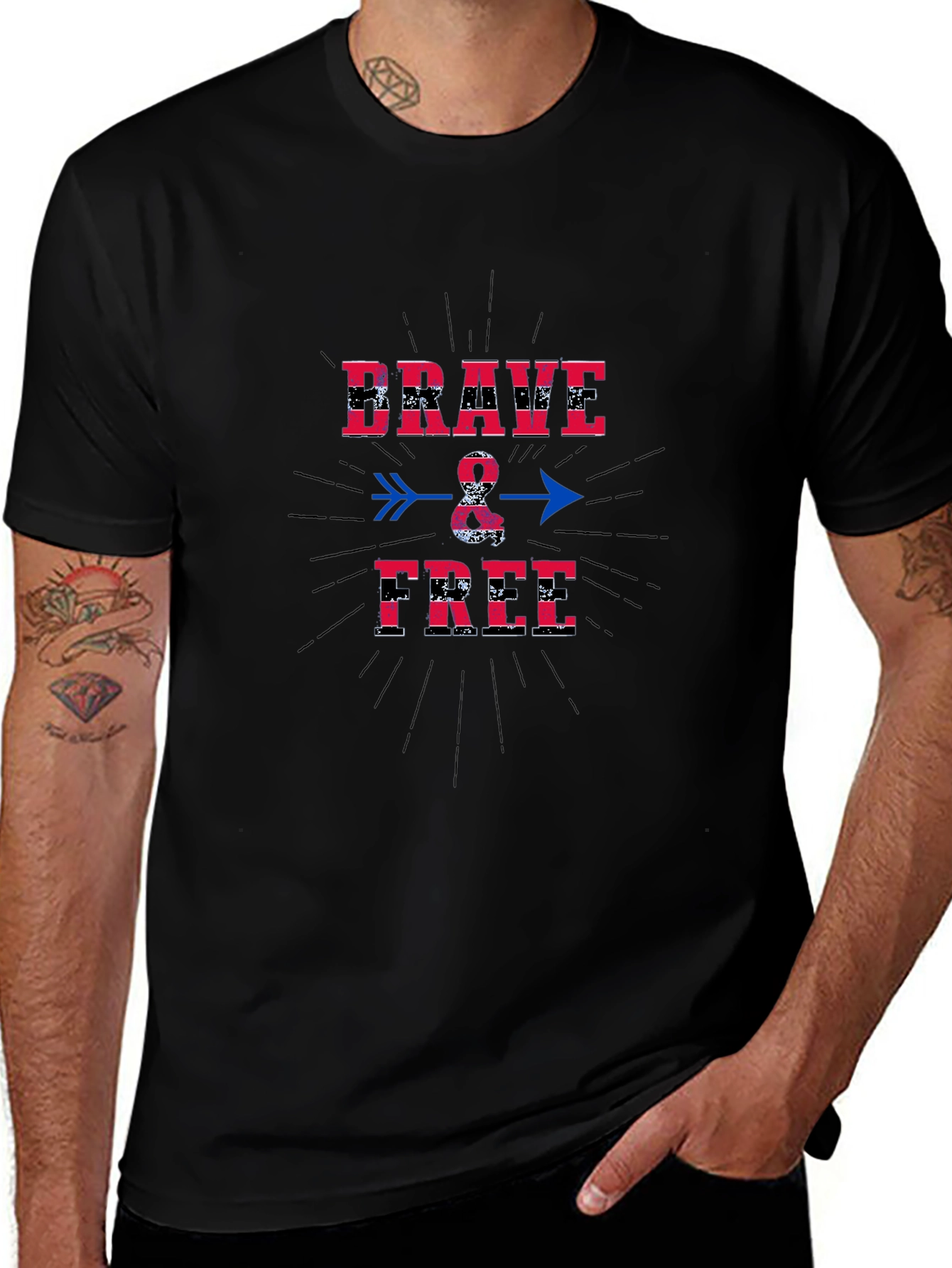 Brave & Free Graphic T-Shirt - Patriotic Design