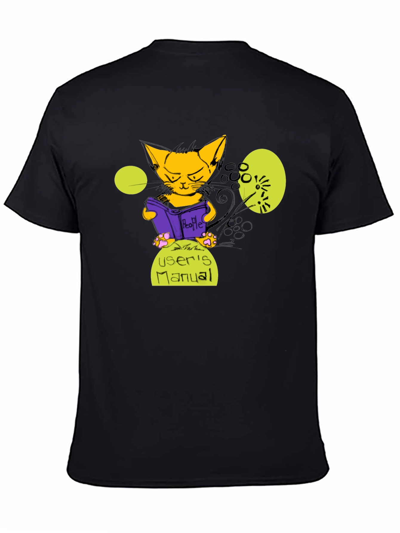 Cat Reading Users Manual Graphic T-Shirt