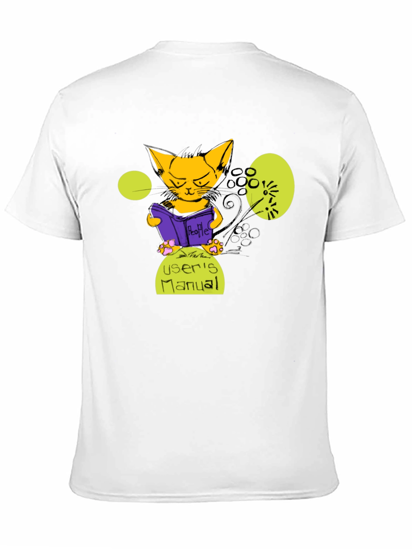 Cat Reading Users Manual Graphic T-Shirt