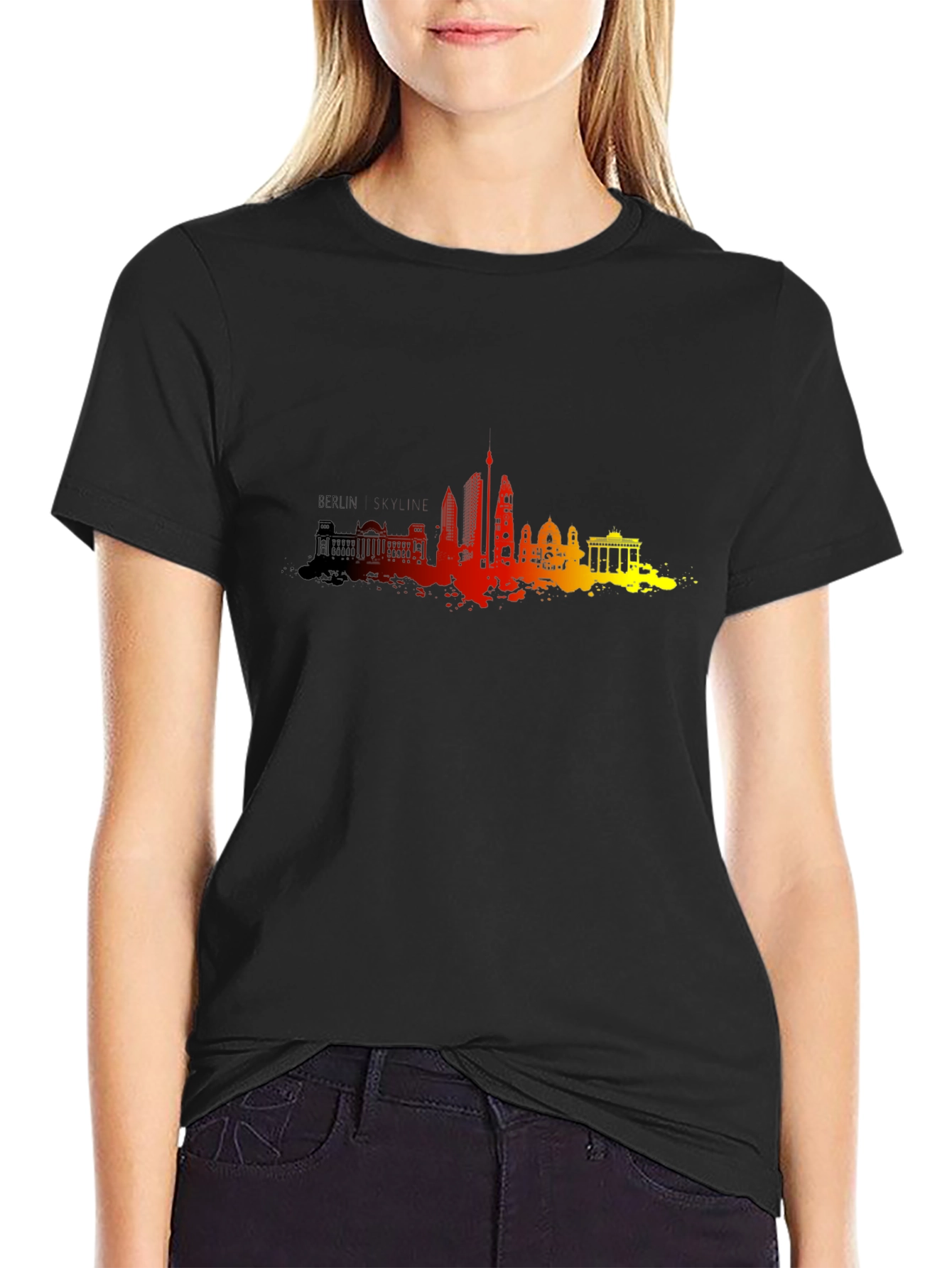 Berlin Skyline Mens Black Graphic Tee