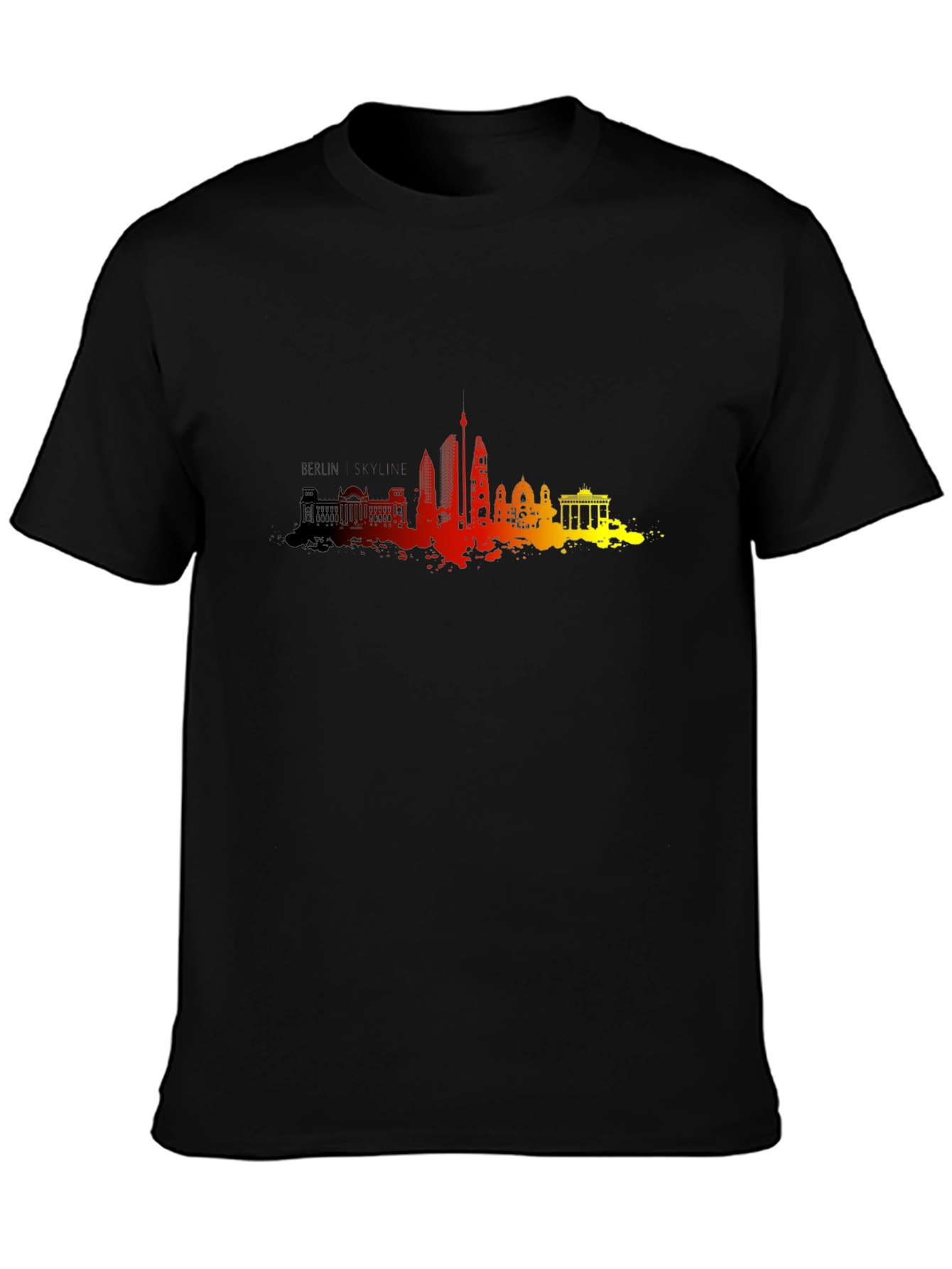 Berlin Skyline Mens Black Graphic Tee