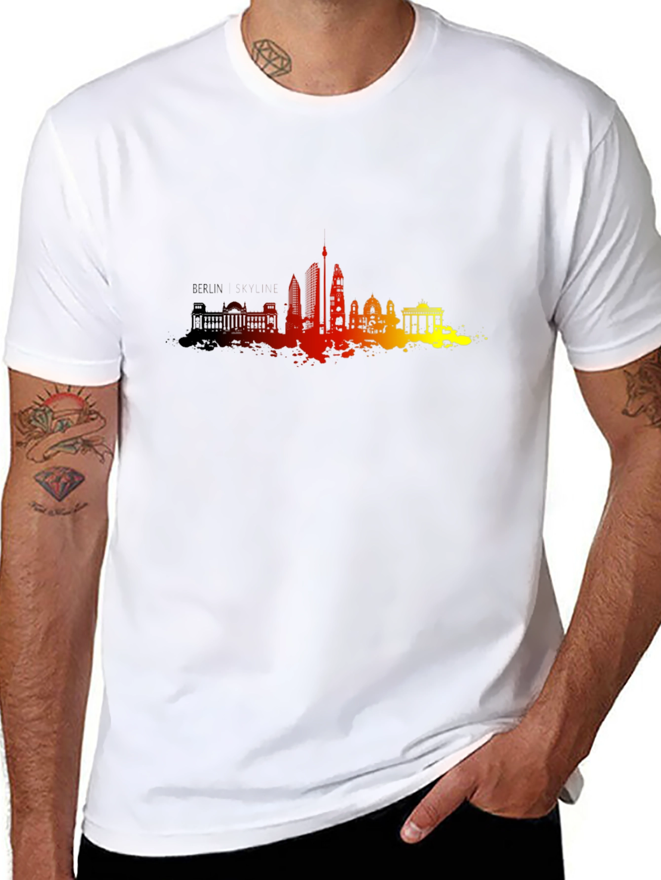 Berlin Skyline Mens Black Graphic Tee