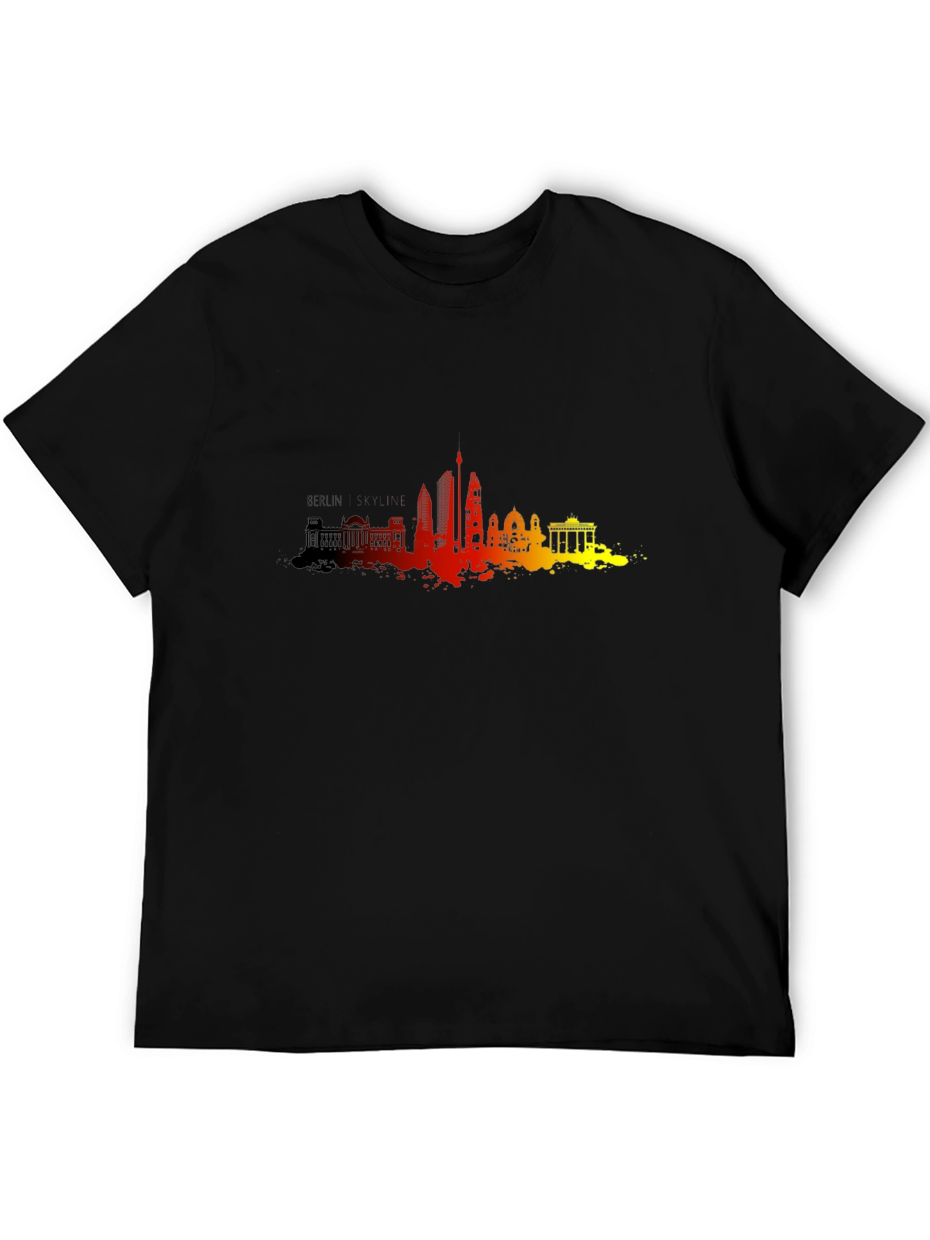 Berlin Skyline Mens Black Graphic Tee
