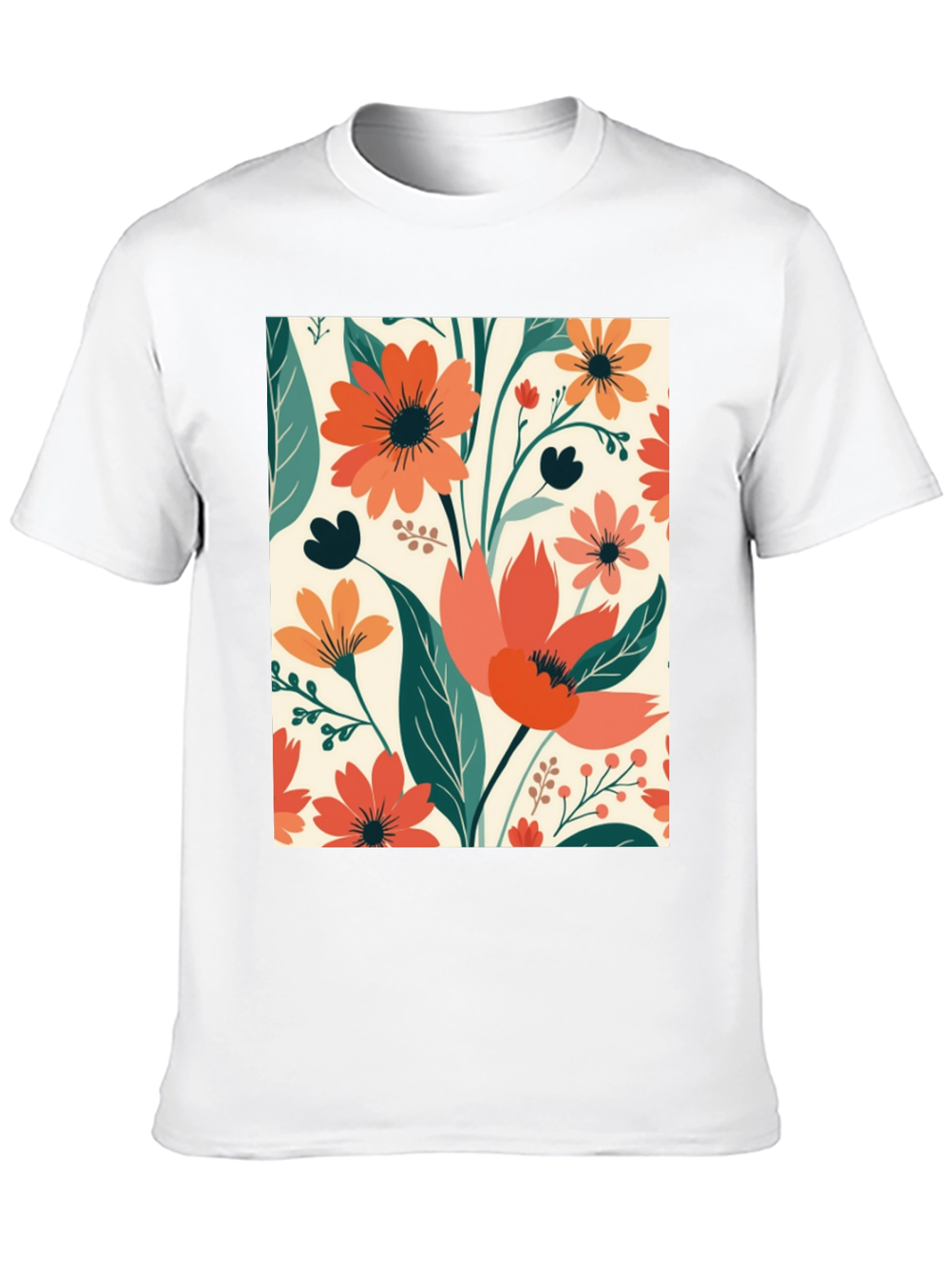 Floral Print Crew Neck T-Shirt