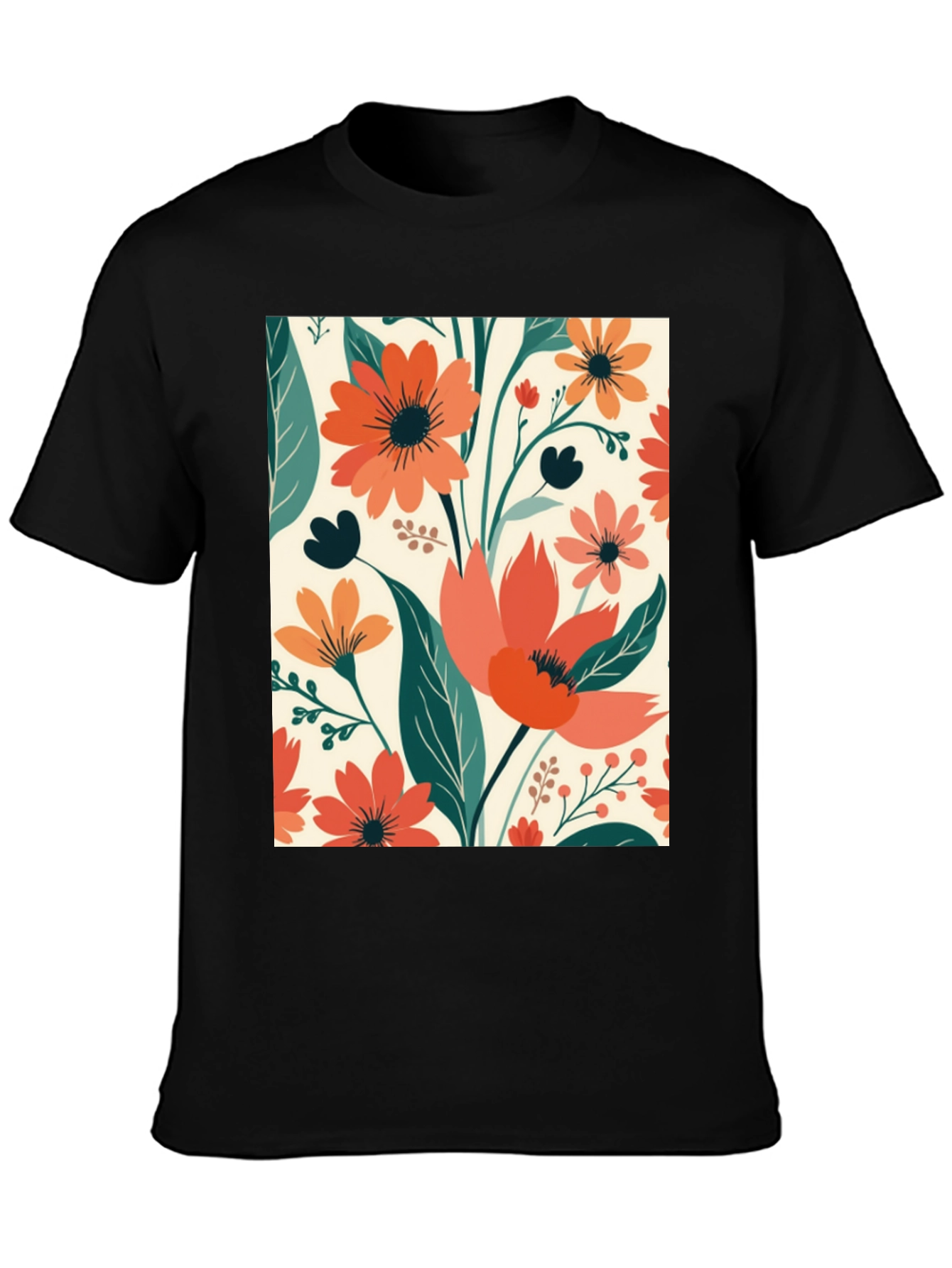Floral Print Crew Neck T-Shirt
