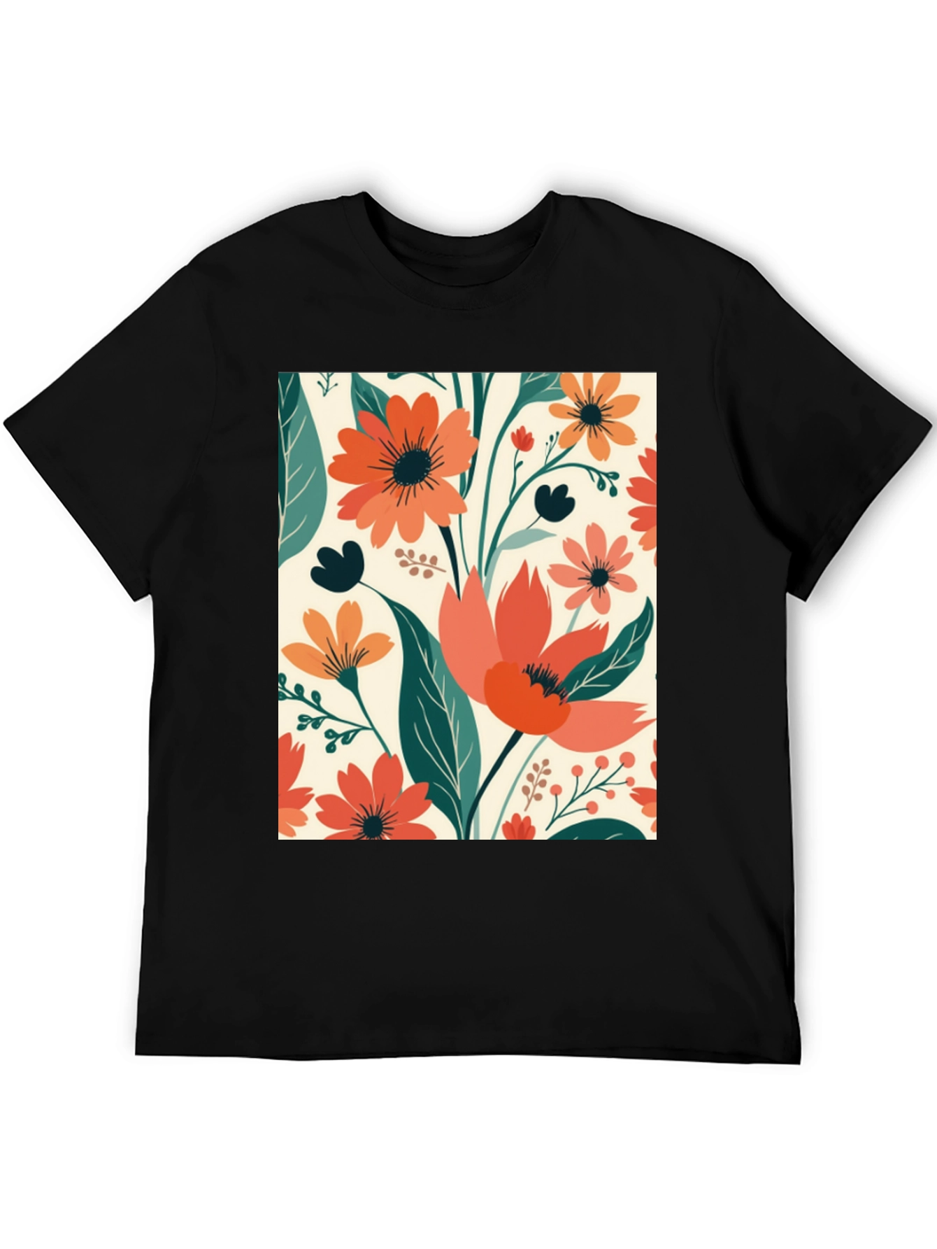 Floral Print Crew Neck T-Shirt