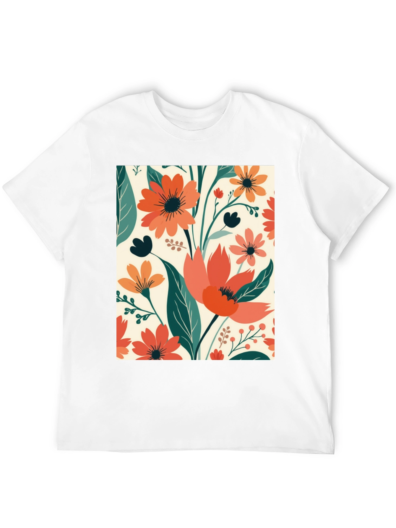 Floral Print Crew Neck T-Shirt