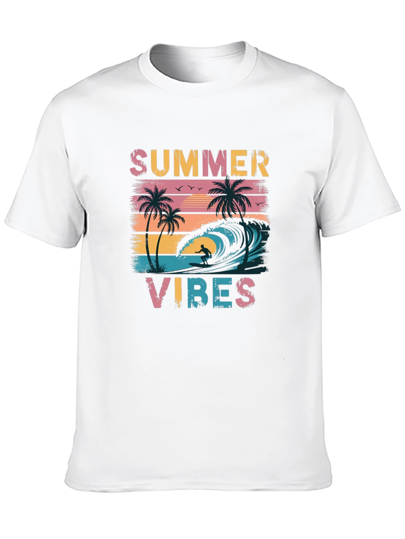 Summer Vibes Graphic Tee - Black Casual T-Shirt