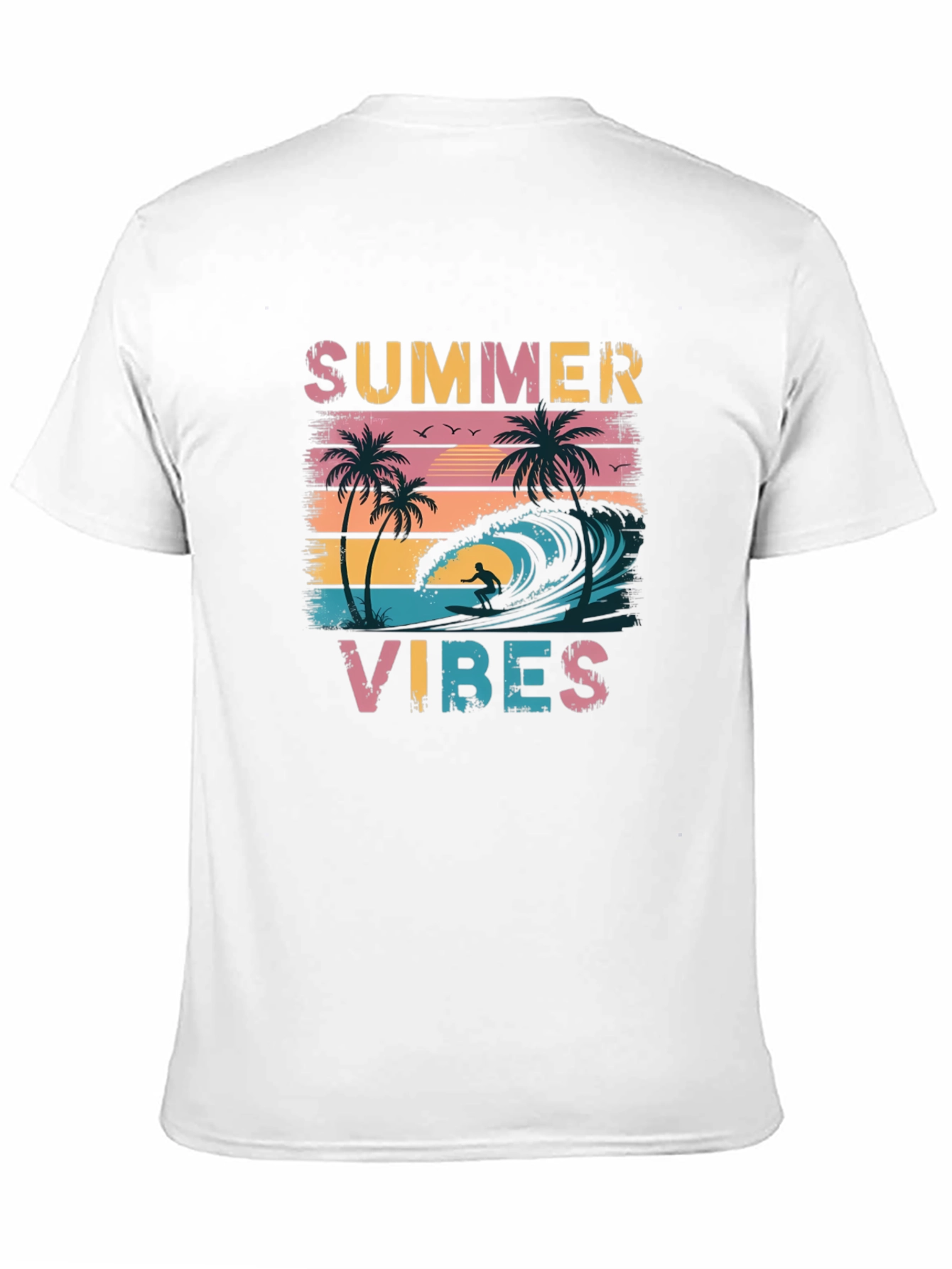 Summer Vibes Graphic Tee - Black Casual T-Shirt