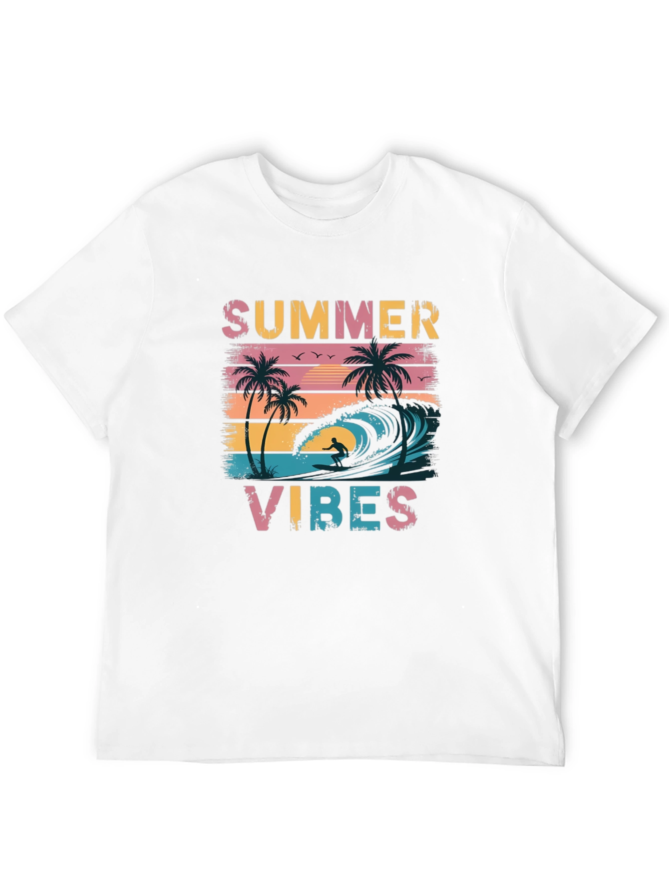 Summer Vibes Graphic Tee - Black Casual T-Shirt