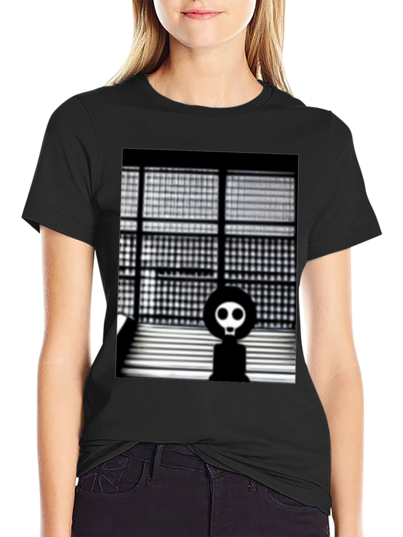 Modern Art T-Shirt - Geometric Skull Design