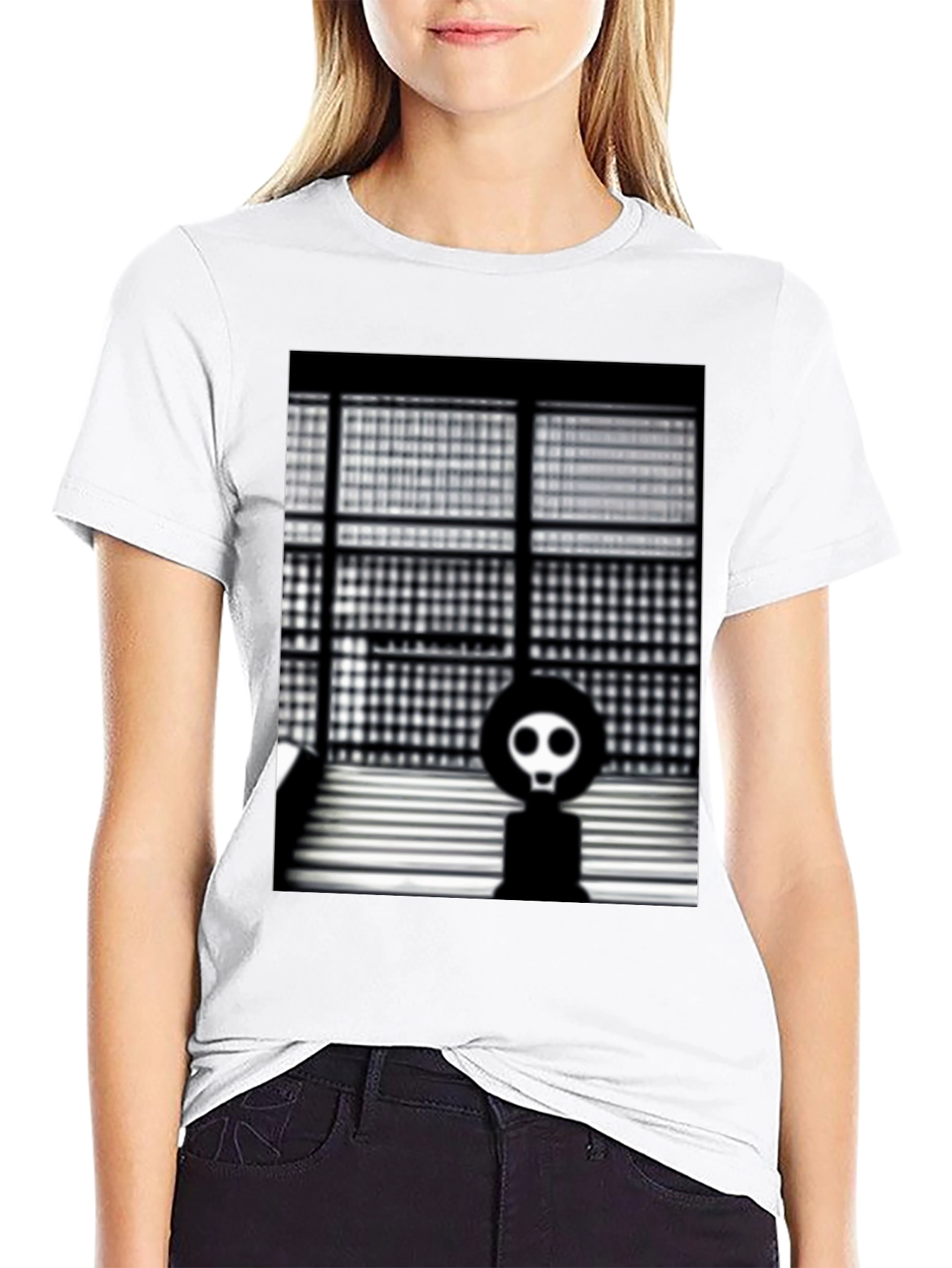 Modern Art T-Shirt - Geometric Skull Design