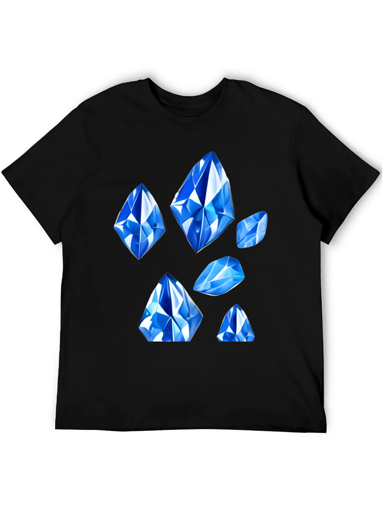 Blue Gemstone Graphic Tee - Modern Style