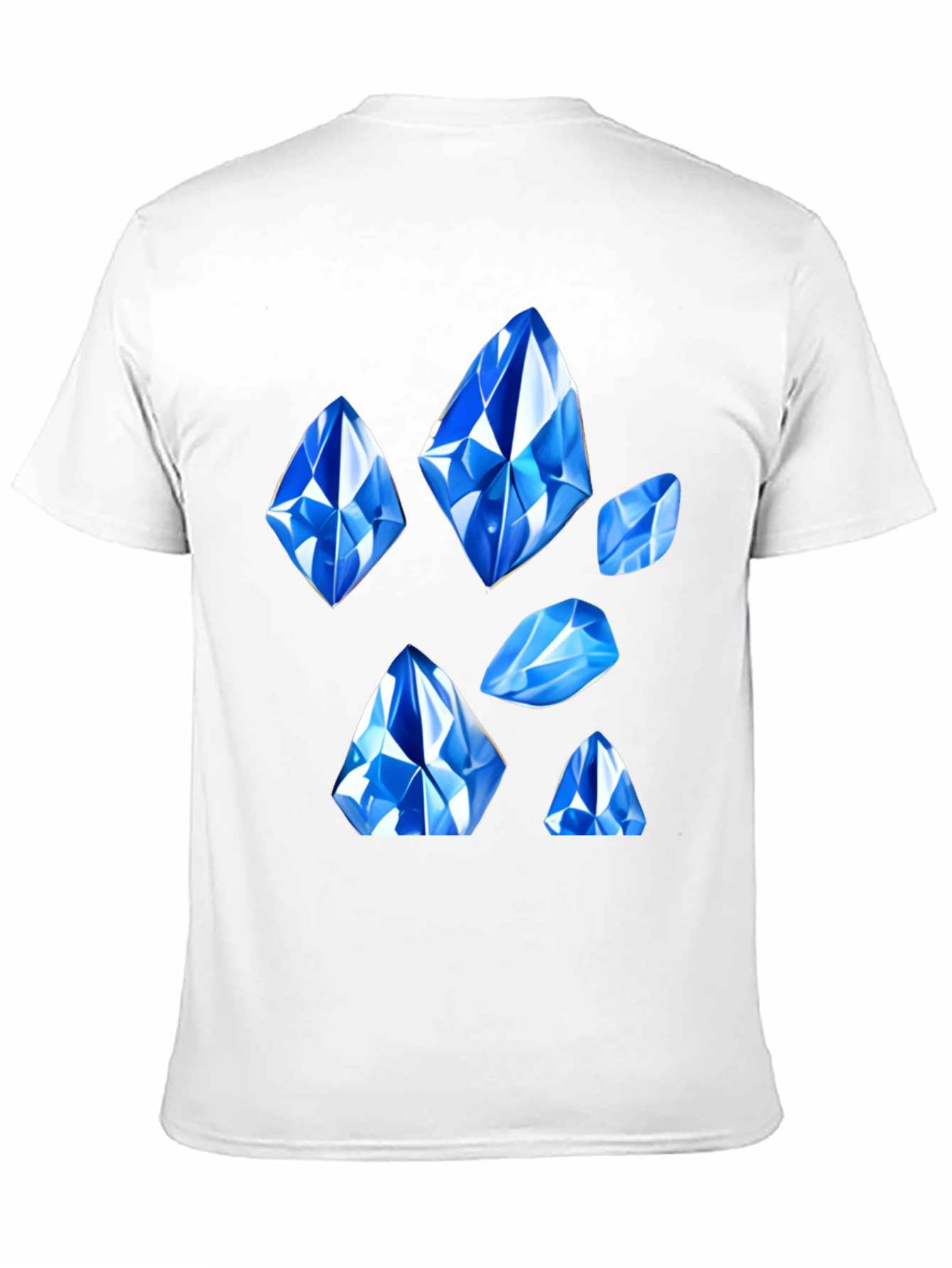 Blue Gemstone Graphic Tee - Modern Style