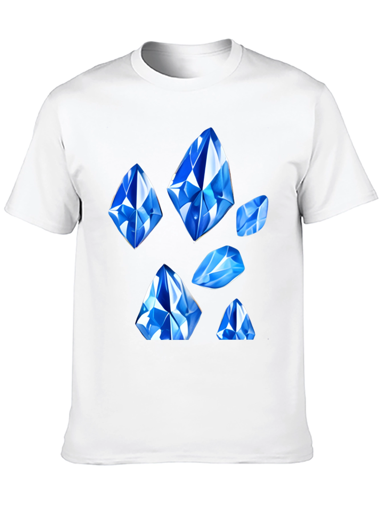 Blue Gemstone Graphic Tee - Modern Style