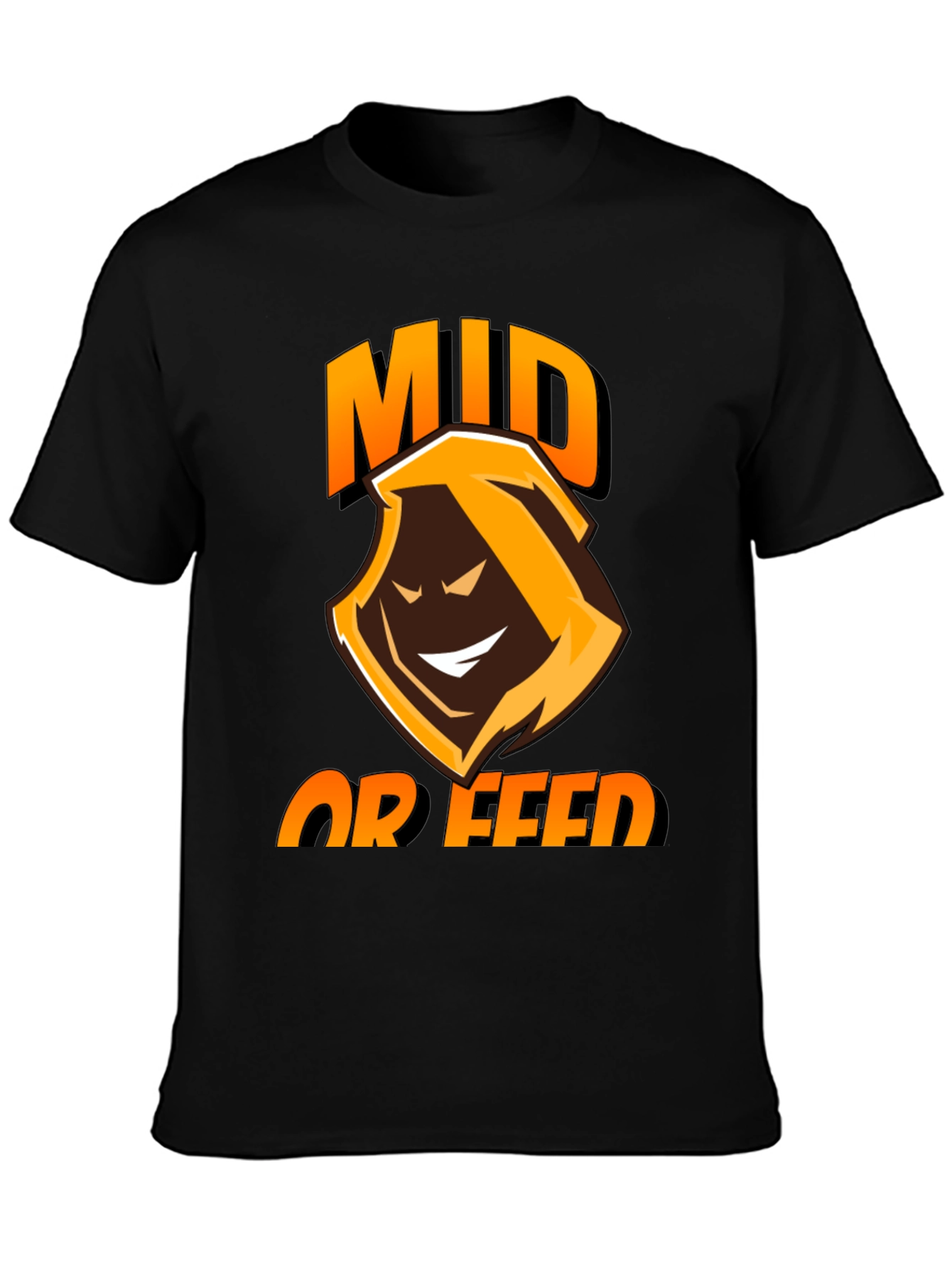 Mid or Feed Black Gaming T-Shirt