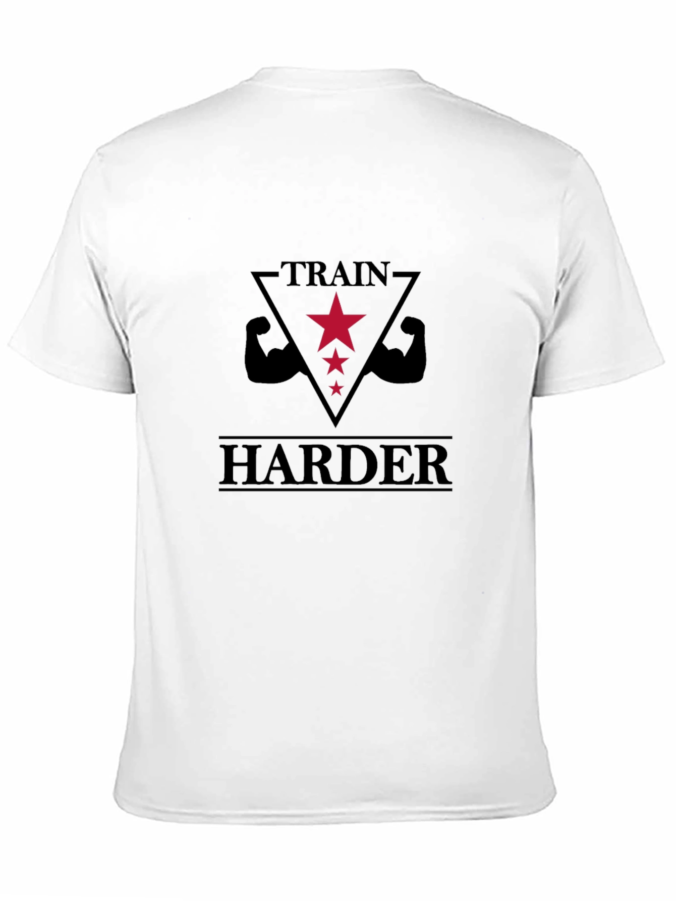 Train Harder Graphic Tee - Black Cotton T-Shirt