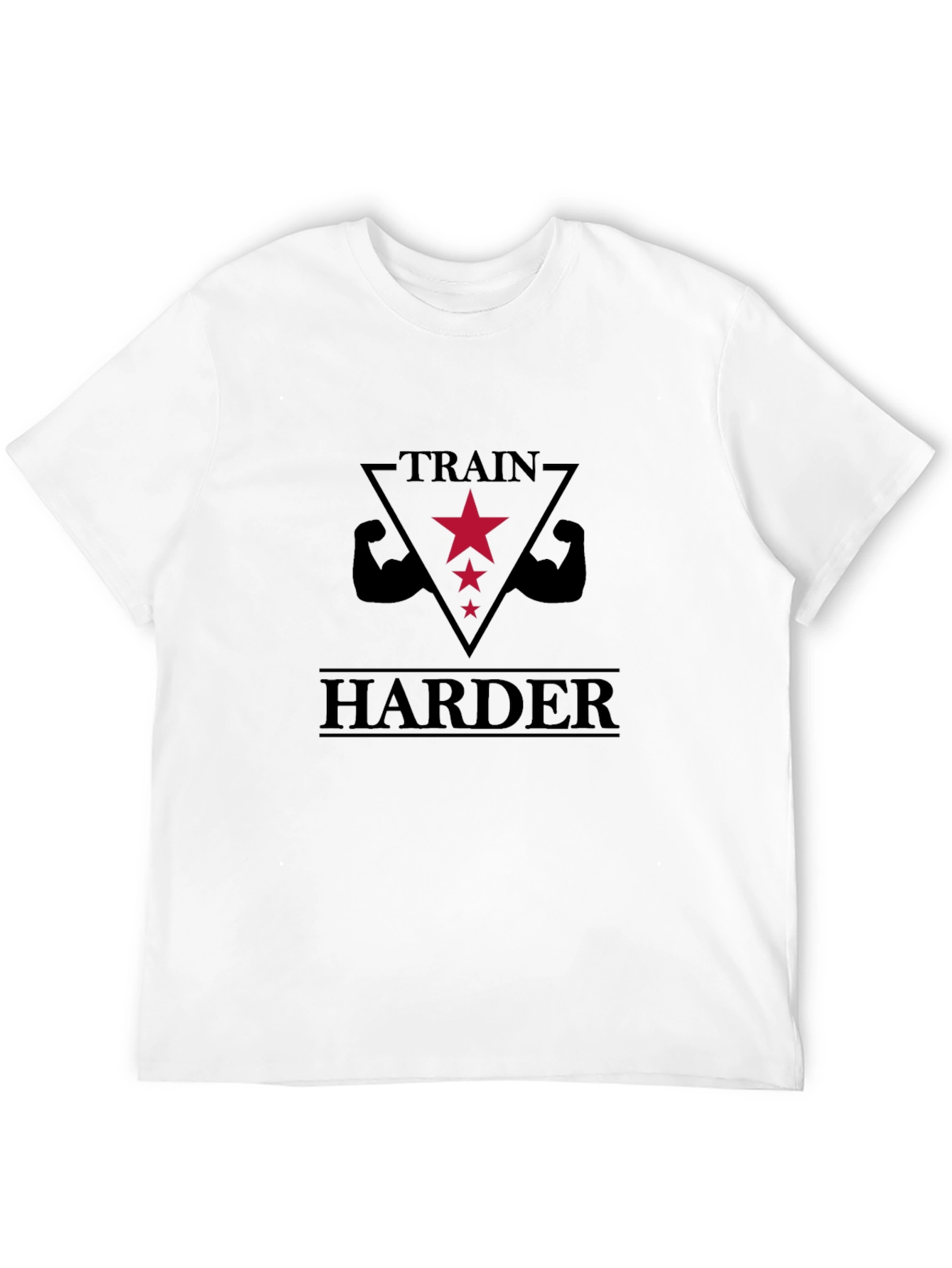 Train Harder Graphic Tee - Black Cotton T-Shirt