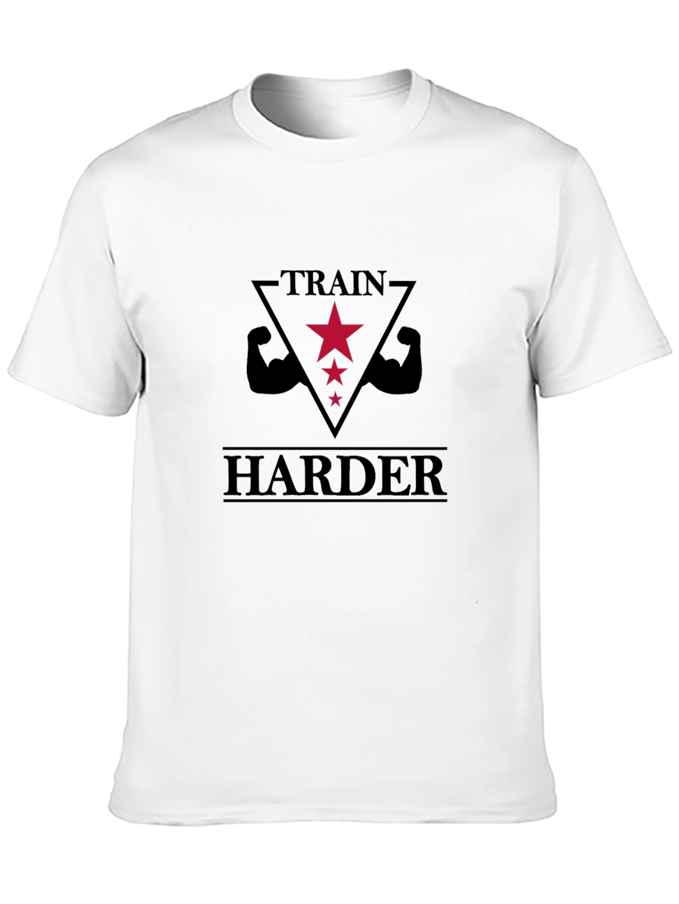 Train Harder Graphic Tee - Black Cotton T-Shirt