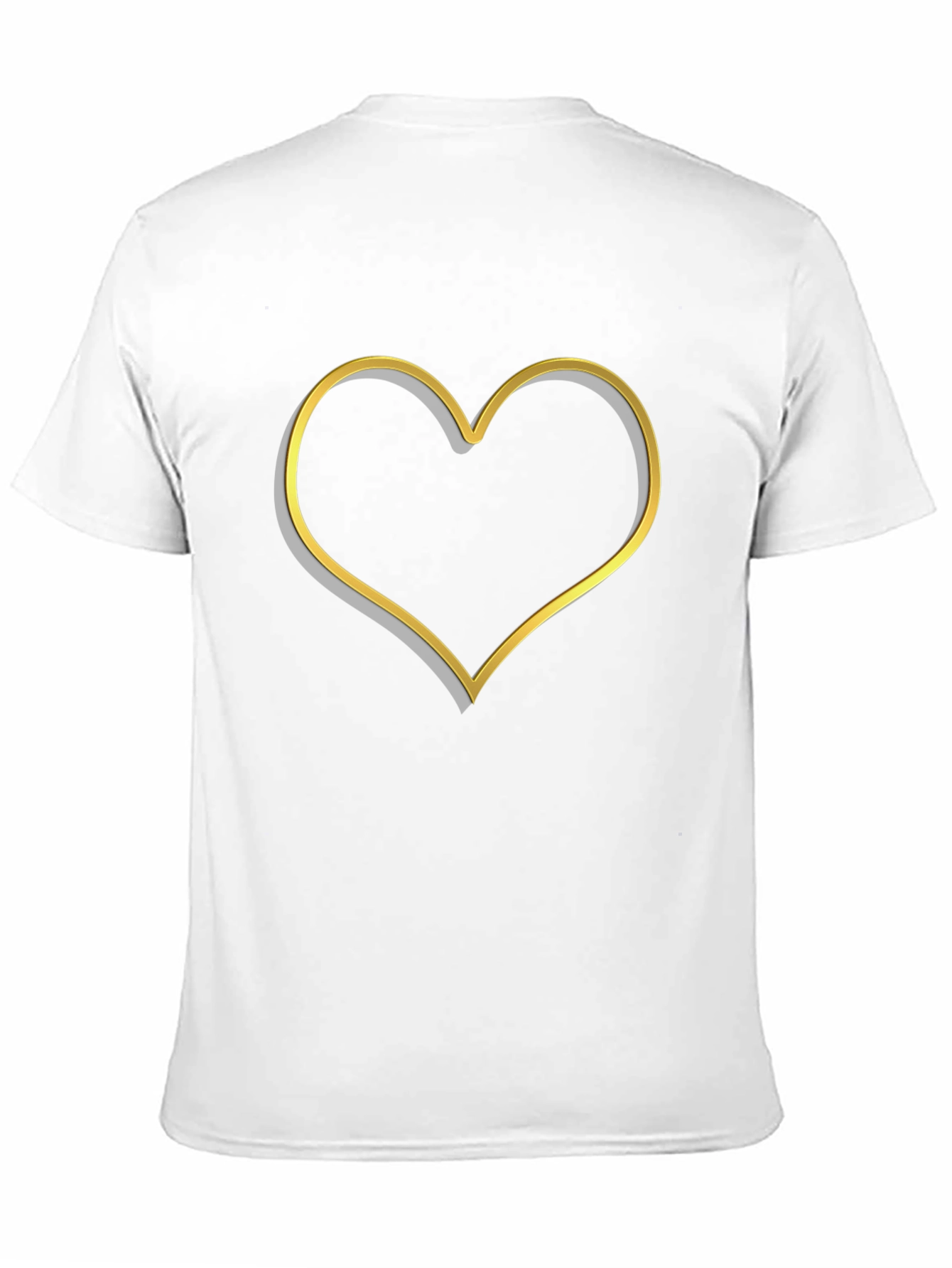 Golden Heart Outline Black T-Shirt