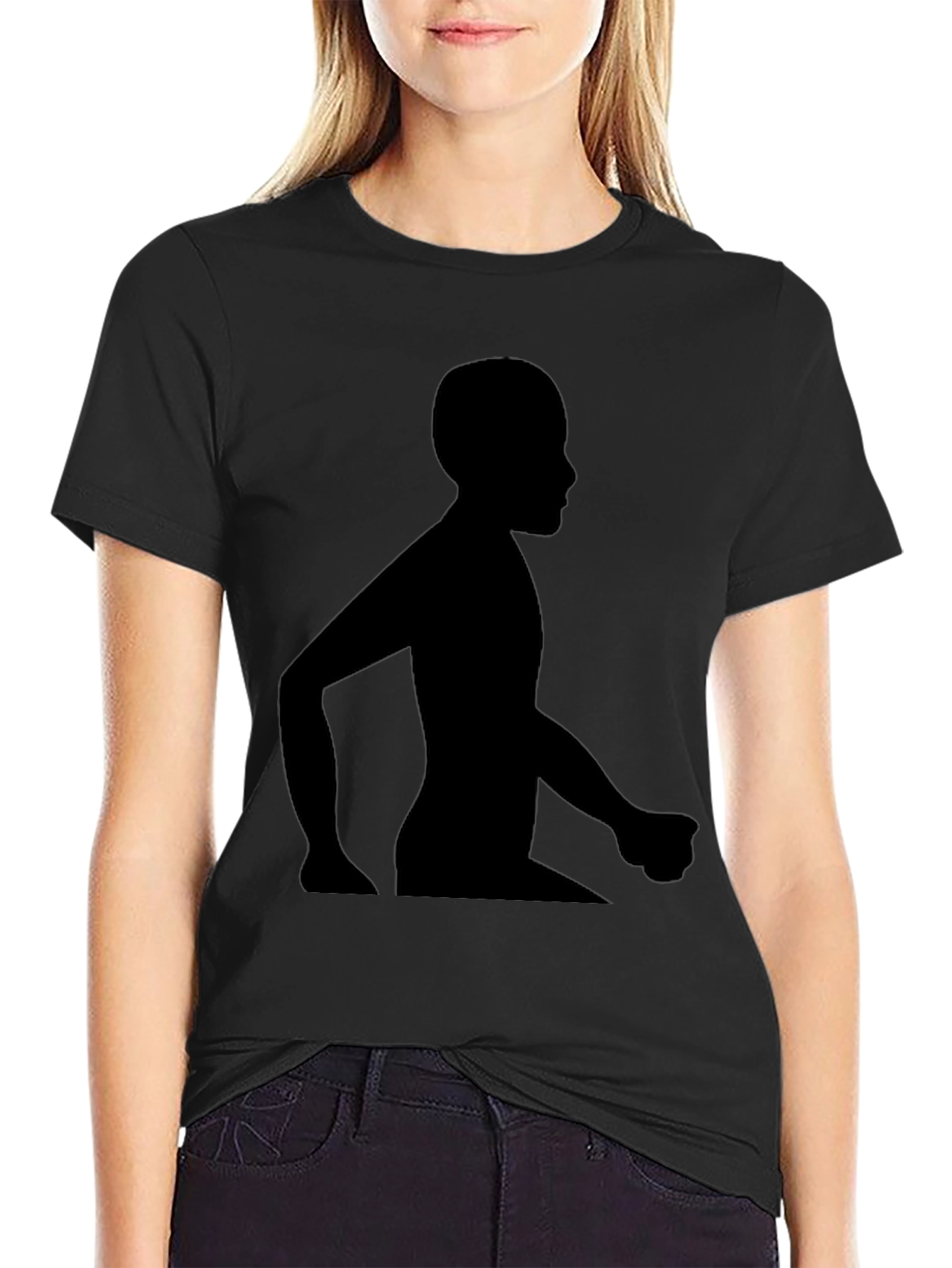 Silhouette Graphic Tee - Casual Black T-Shirt