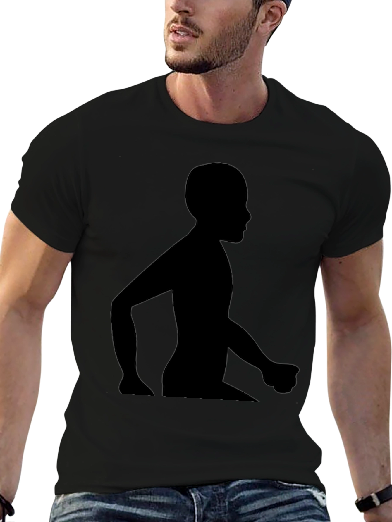 Silhouette Graphic Tee - Casual Black T-Shirt