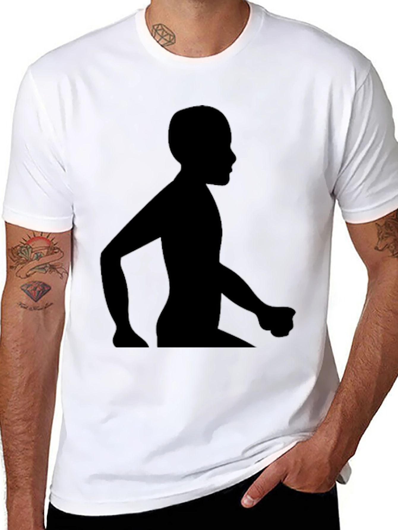 Silhouette Graphic Tee - Casual Black T-Shirt