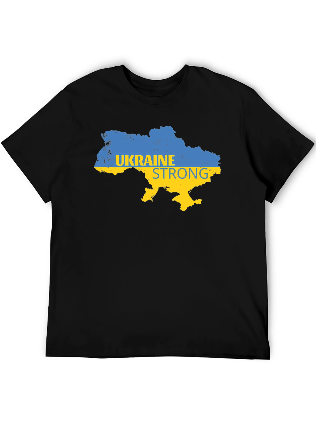 Ukraine Strong Map Graphic T-Shirt - Black
