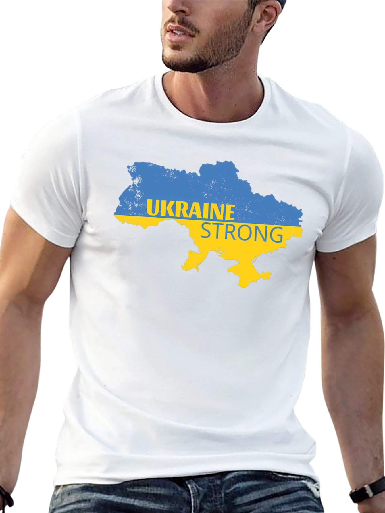 Ukraine Strong Map Graphic T-Shirt - Black