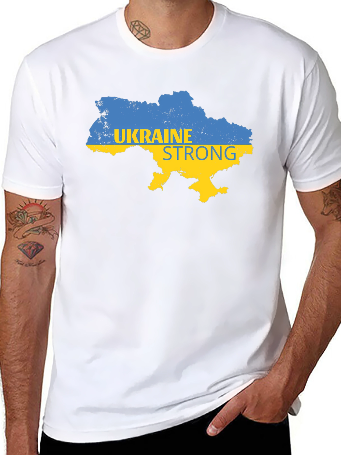 Ukraine Strong Map Graphic T-Shirt - Black