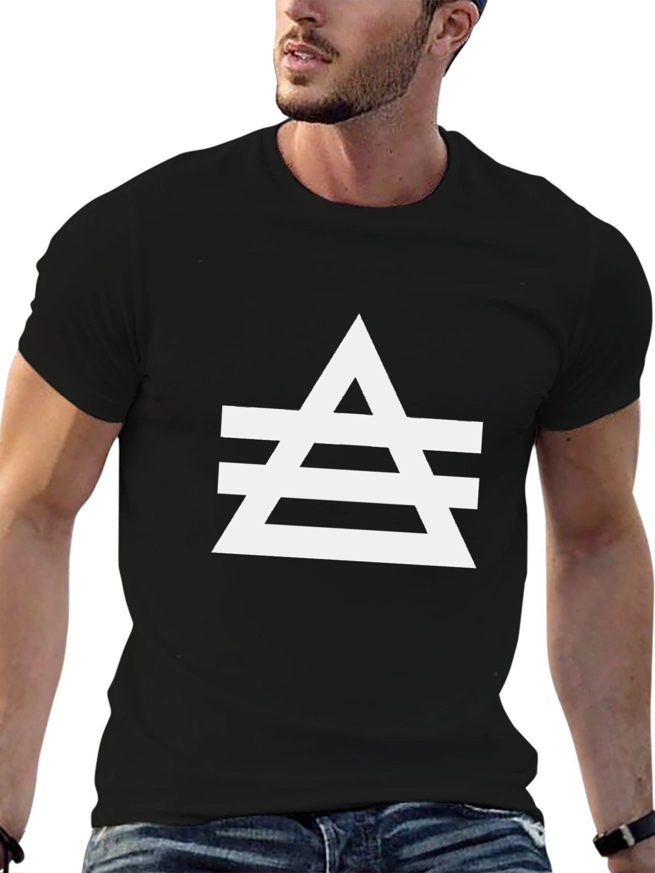 Geometric Graphic Tee - Edgy Minimalist Design