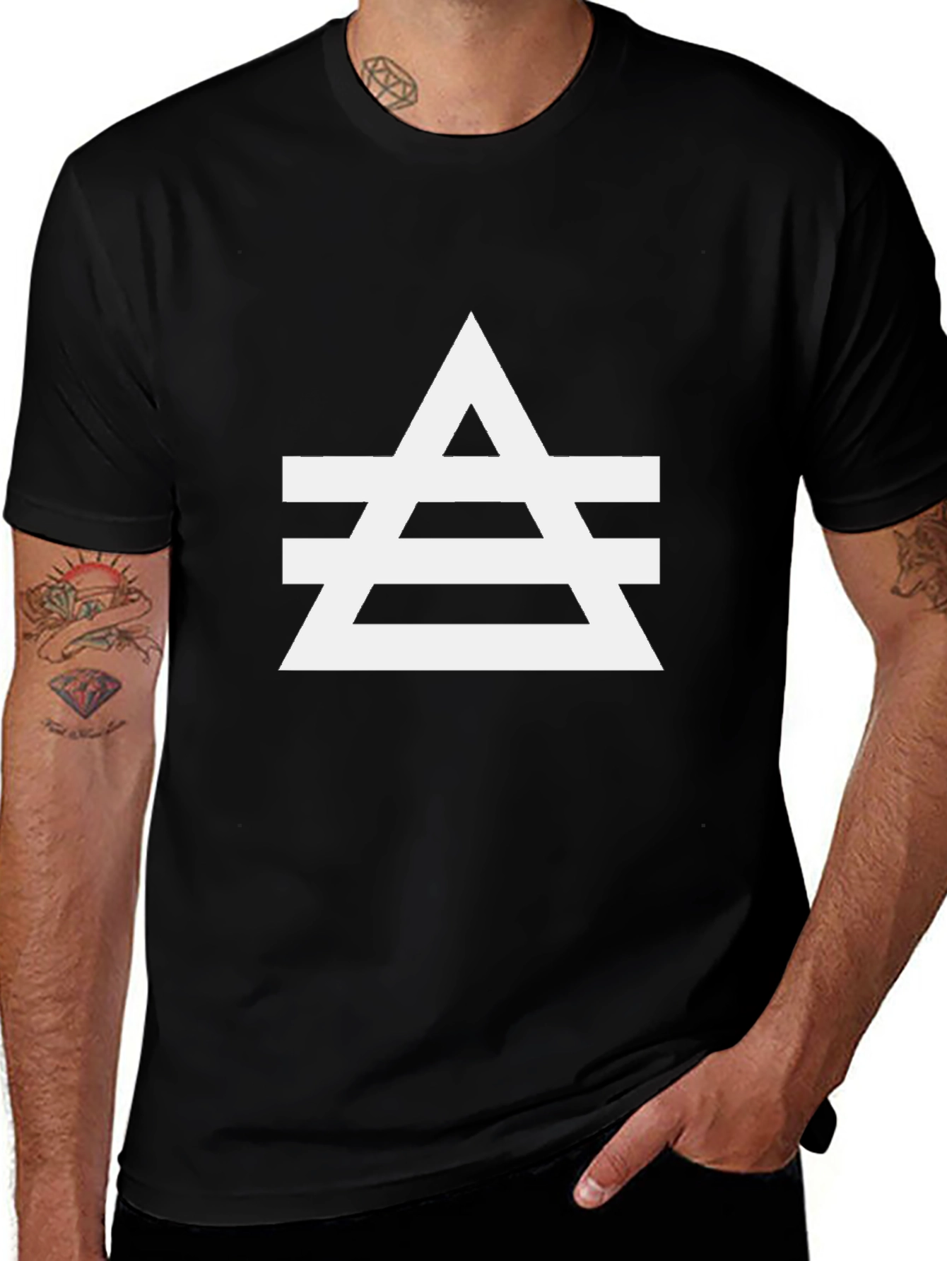 Geometric Graphic Tee - Edgy Minimalist Design